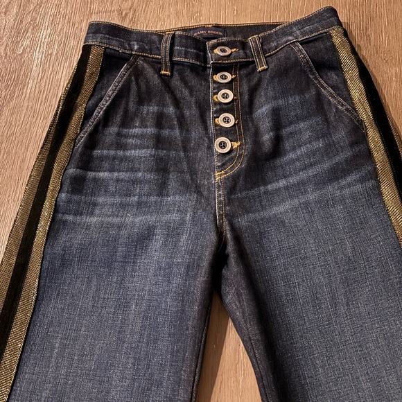 Ramy Brook Wide leg Jean with Gold & Black detailed trim - Picture 2 of 11